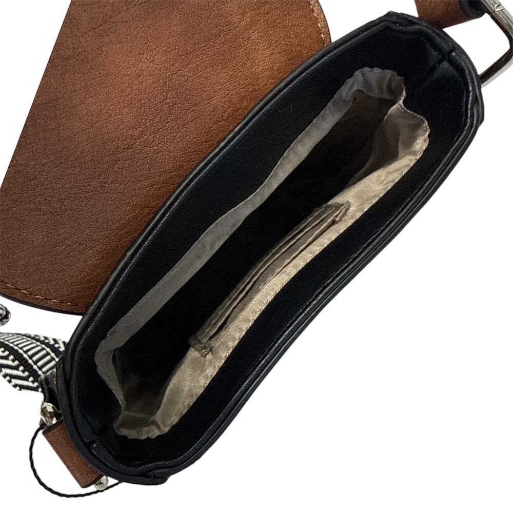 Faux Leather Crossbody Phone Bag Black Brown Small Cell Phone Purse Wallet NWT - Picture 3 of 10